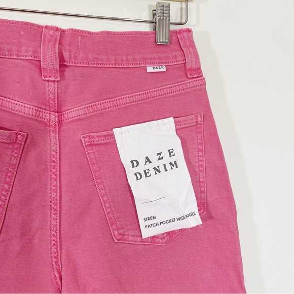 DAZE Denim NWT 26 Siren Wide Leg Kick Crop Flare Jeans Stitch Fix Pink - Picture 10 of 15